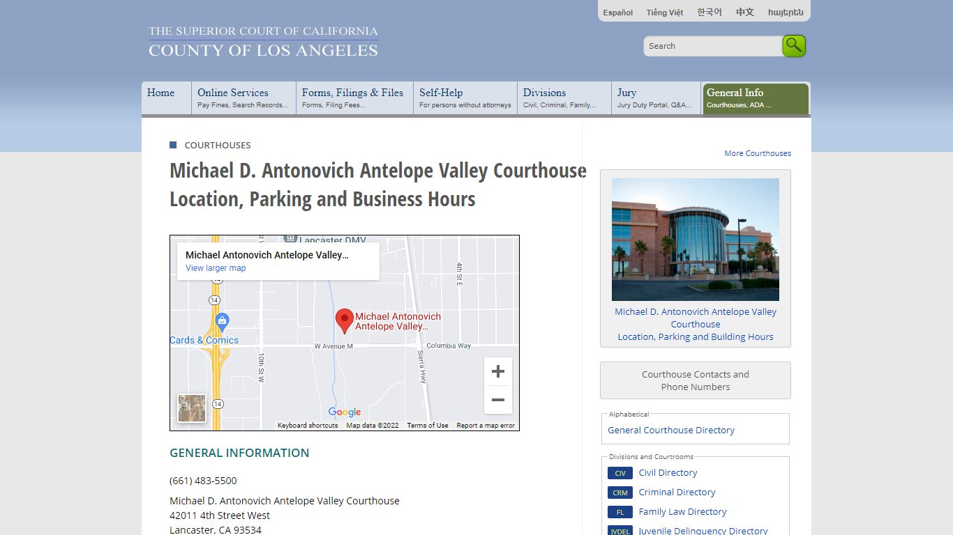 Courthouses in Los Angeles County - Contacts and Locations - LA Court