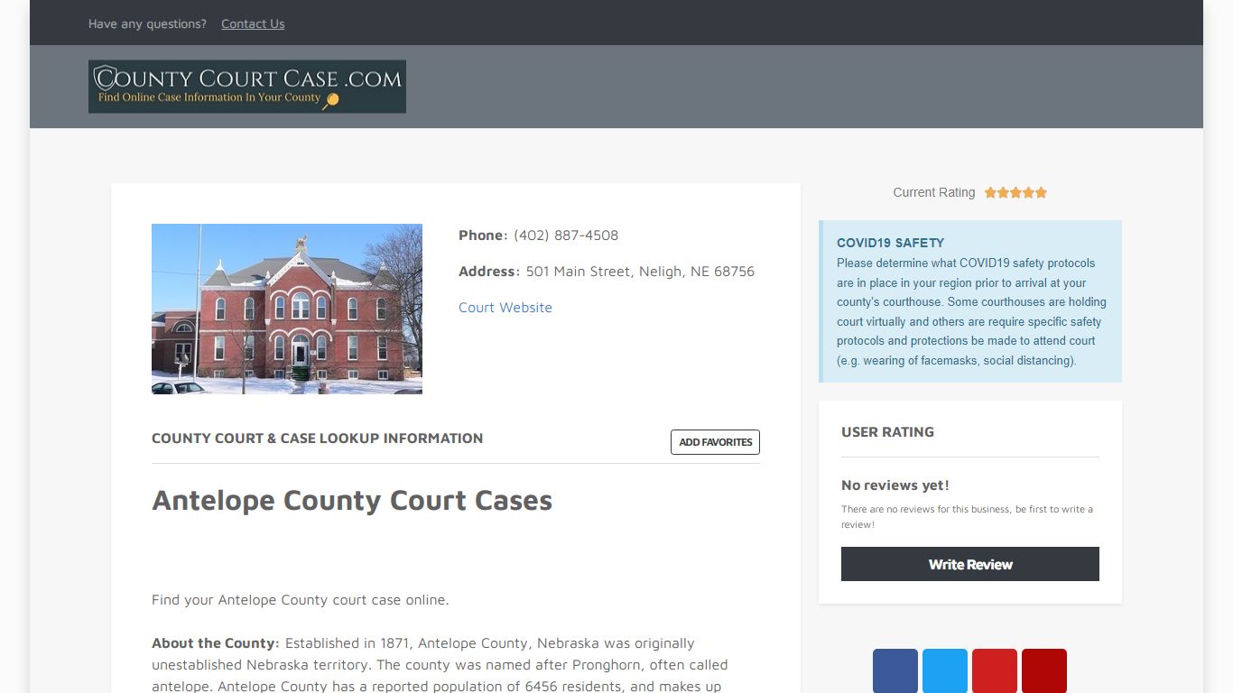 Antelope County | County Court Case Search & Lookup | CountyCourtCase ...